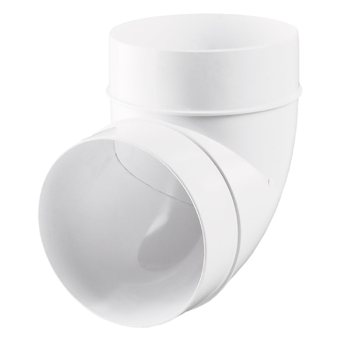 Snodo di 90 gradi in tubo rotondo per condotti di ventilazione in PVC PLASTIVENT, connettore per tubi da 100 mm, 90° per tubi di ventilazione circolari, impianti di ventilazione, connettore Ø100