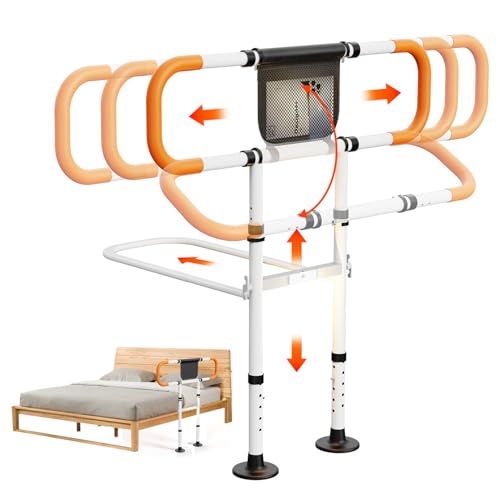 Zelvia Bed Rails with Light & Storage for Seniors