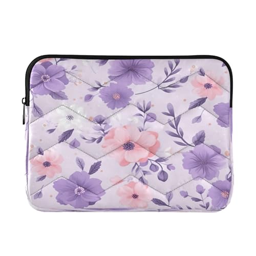 Funda para Laptop 13-14 pulgadas con flores rosa y morado