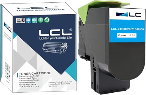LCL 71B0H20 3500 stron kompatybilny toner do Lexmark 71B2HC0 71B0H20 do CS417 CS417dn CX417 CX417de CS517 CS517de CX517 CX517de (1-opakowanie, Ciano)