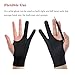 picoggo Drawing Glove, 3-Layer Palm Rejection Digital Art Glove for Graphic Tablet, Artist Gloves with Two Fingers for iPad, Paper Sketching, Smudge Guard (2 PCS, Small)