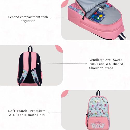 Image of F Gear Playcraft School Backpack for Kids 19L Soft Touch Lightweight & Durable | 2 Spacious Compartments, Front Pocket & Bottle Holder for Everyday Use
