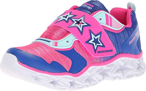 Skechers Kids Girls' Galaxy Lights- Cosmic Kick Sneaker, blue/neon pink, 13 Medium US Little Kid