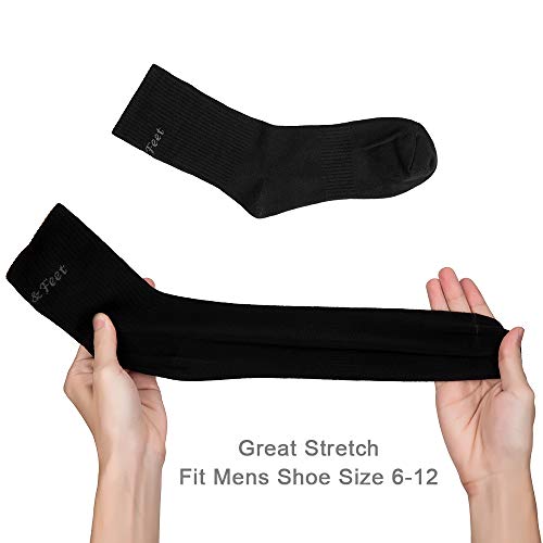 Toes&Feet Men's Anti Athletes Foot Odor Resist Anti-Sweat Thin Cotton Crew/Low Cut Sports Socks, Size 6-123