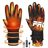 Yaskyly Guantes Calefactables, 3 Temperaturas Impermeable AntiViento Antideslizante para Esquí Pesca Senderismo