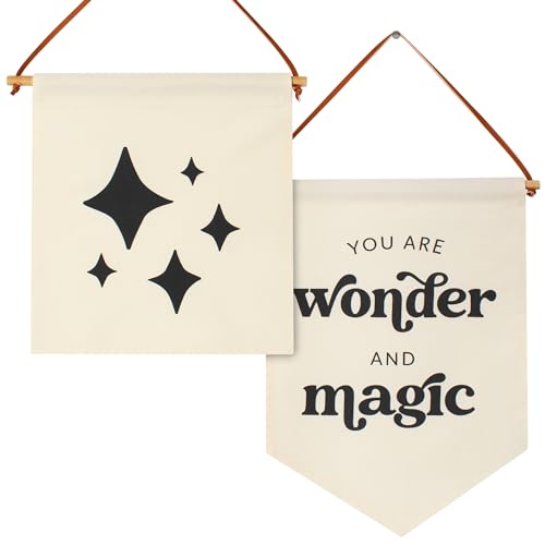 KIBAGA Beautiful Nursery Wall Decor Signs - Set of 2 Cute Designs That Are Perfect for Your Toddlers or Kids Playroom - Quality Canvas Banner Completes Every Boys & Girls Room Decoration