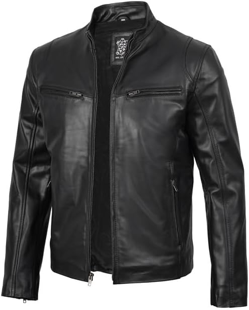 Decrum Leather Jacket Men - Casual Stylish Cowhide Leather Jackets for Men