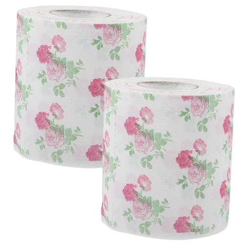 DECORNIJIA 2 Rollos Papel Higiénico Decorativo Suave y Absorbente con Estampado Floral Desechables para Baño para Uso Diario y Ocasiones Festivas