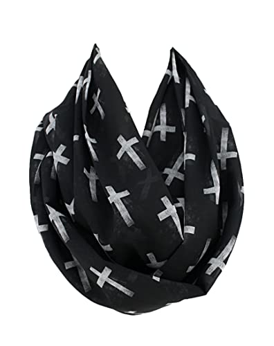 Etwoa's Cross Print Infinity Scarf Circle Scarf2
