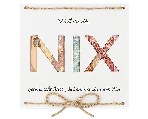 WenmthG - Geldgeschenke Geburtstag - nix Geschenk - Lustige Geschenke mit Verpackung - Geburtstag Deko - Geschenke für Frauen, Männer, Freunde - Gästebuch - Nichts Geburtstagsgeschenk