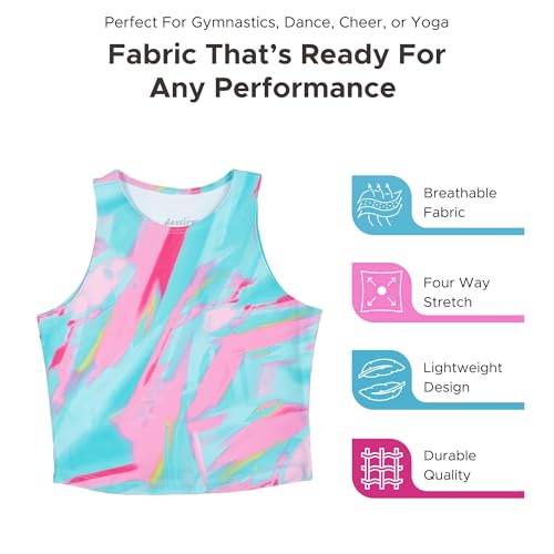 Image of Destira Girls Dance Crop Tank Top, Super Soft Athletic Top, Ideal for Gymnastics, Yoga, Workouts, Running