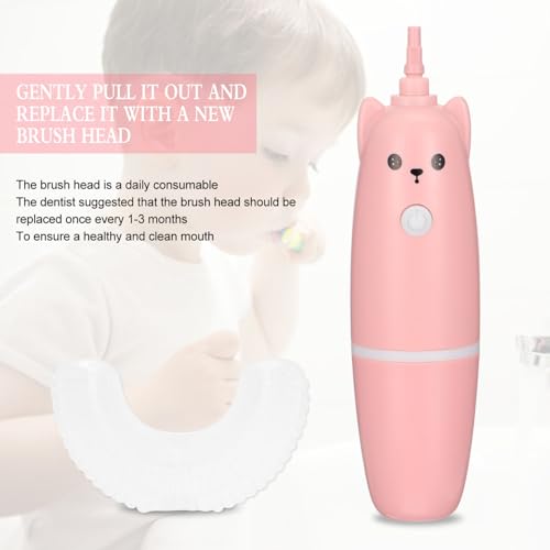 FRCOLOR 1 Set Zahnbürste Kinderzahnbürste Haushalts Mundpflege U Förmige Elektrische Vollautomatische Rosa Abs – Bild 5