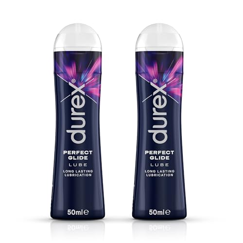 Durex Perfect Glide Silicone Based Lube 50ml Condom Compatible Non Drying Long Lasting Formula Silky Smooth Feel Quality Ingredients Lubricant - Pack of 2