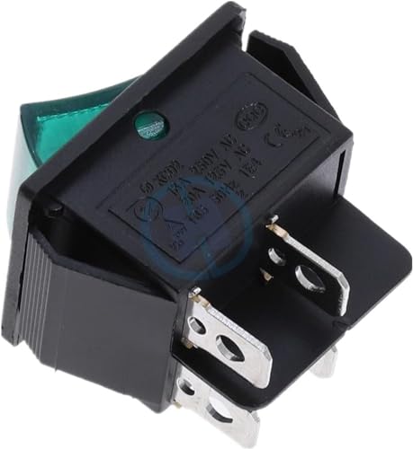 Interrupteur à bascule 4 broches KCD2 lumière jaune 250VAC 16A