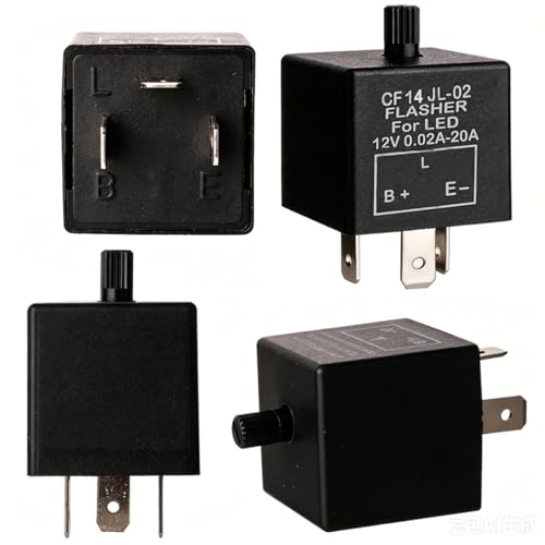 Image of Gebildet 2 pieces 12V 3 Pin Electronic LED Flasher Relay 0.1W-150W c /m Motorcycle Turn Signal Adjustable Flasher CF-14KT, comes with 6pcs Terminals