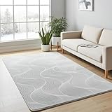 Mila Home Orla Alfombra Gris Alivio – Parte inferior antideslizante – Alfombra cortable & Walker – Diseño moderno para sala de estar, pasillo y dormitorio