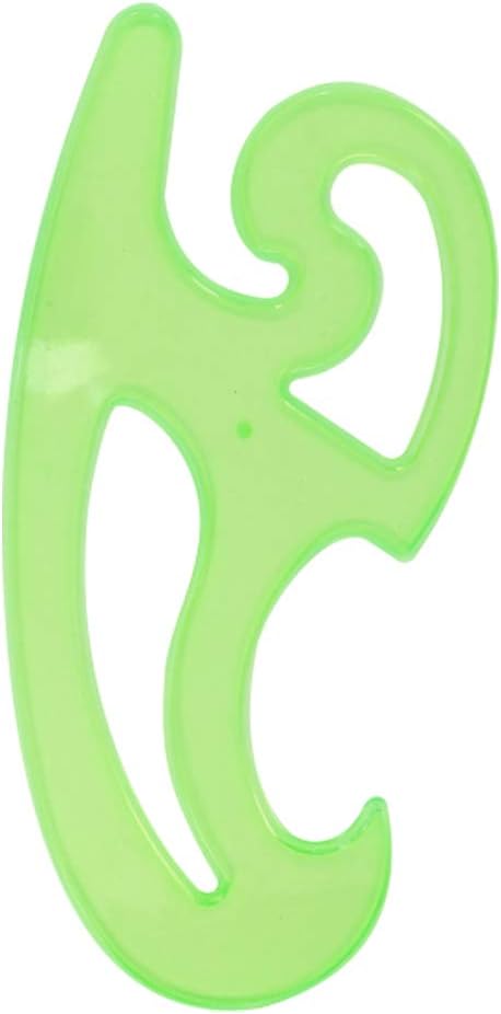 Geometric Drawings Curve Templates Clear Green Plastic Rulers Multi-Function for Office Designing School Building Formwork 1 Set 6Pcs