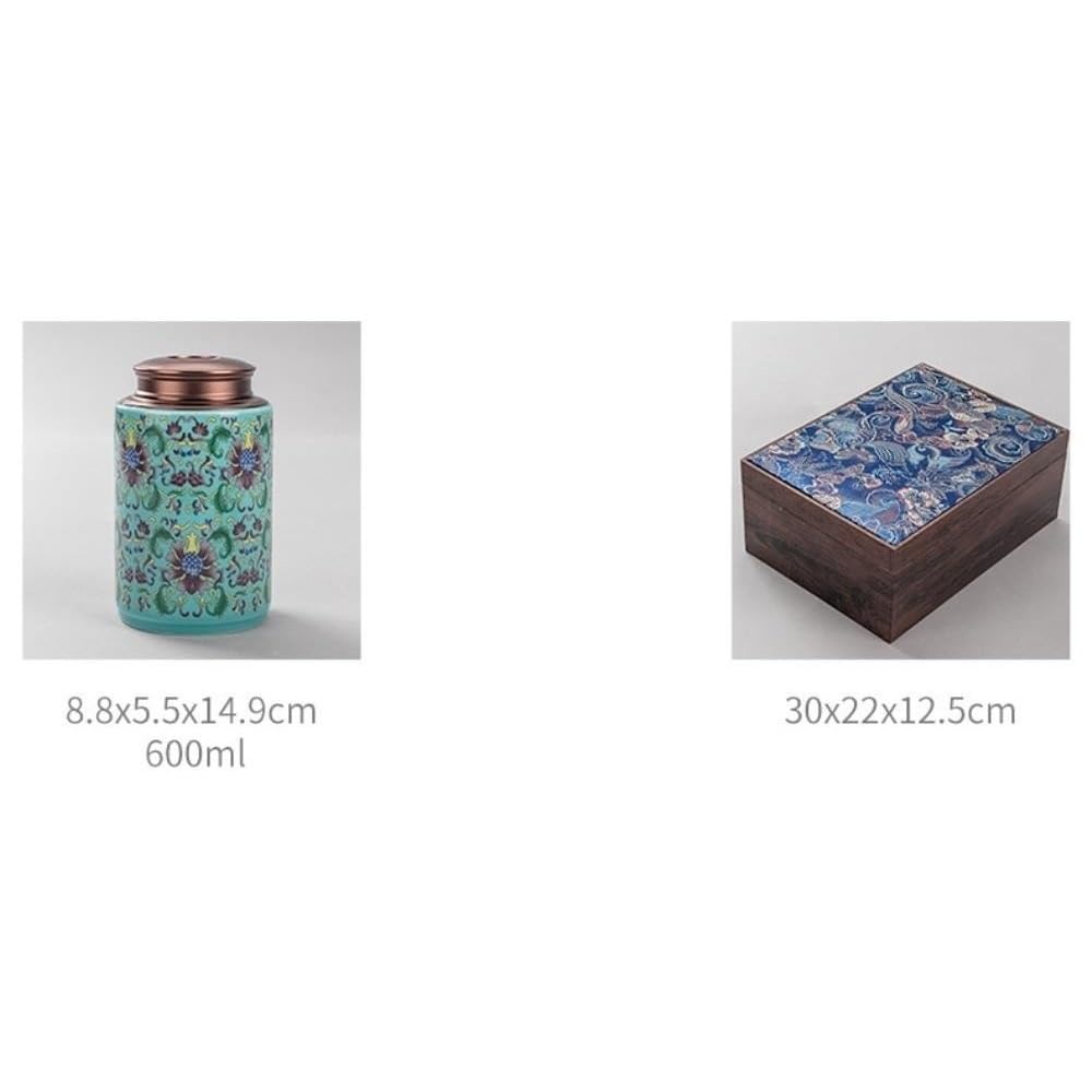 Cukiernica emaliowana porcelanowa, ceramiczny pojemnik do przechowywania herbaty, zapieczętowana puszka, pusta, zestaw do herbaty, podwójna puszka, zestaw pudełek prezentowych, do
