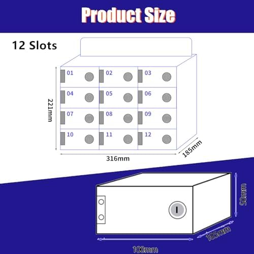 Lockable Acrylic Cell Phone Storage Locker - Wall-Mounted Cabinet with 20 Slots & Keys for Office, School, Classroom, Factory - Secure Phone Storage Solution