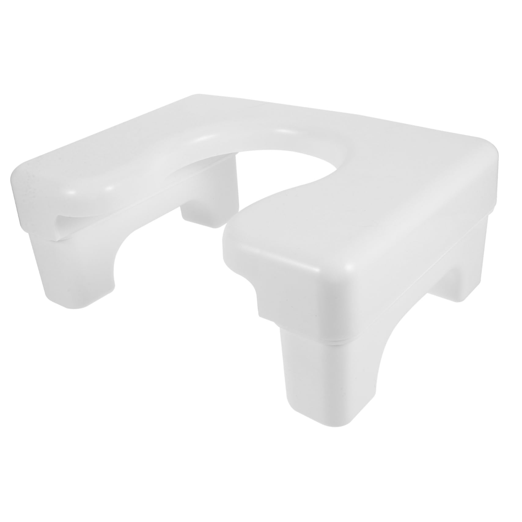 SHINEOFI Sgabello per Wc in Pp Bianco Antiscivolo e Portante Design Semplice e Stile Elegante per Bagno Familiare