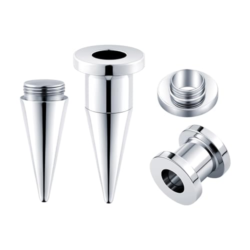 Longbeauty 8G 13/16 Barras de estiramiento para orejas de acero inoxidable, Tapers Plugs, Tunnels, Piercing para orejas, Dilatadores, Kit de estiramiento, 8G (3mm)