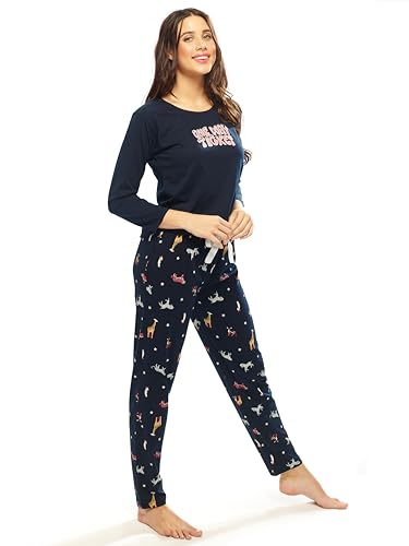 Image of LOTIK Women's Cotton Floral Print Top-Payjama Half Sleeve Nightsuit Set