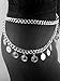 MODRSA Silver Belt Chain Belt for Women Fashion Coin Metal Waist Belts Chains Plus Size Layered Body Chain Pirate Waist Chains Jewelry for Women Trendy Belly Belts Dress Pirate Costume Accessories