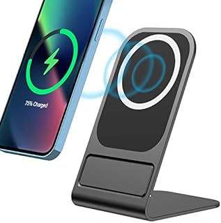Magnetic Wireless Charger Compatible with Magsafe Fast Charging Dock 15W Mag-Safe Charger Stand for iPhone 14 13/12/11/XS/XR Aluminium Alloy Charging Station Compatible with Samsung Galaxy S21/20/10/9