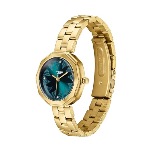 Image of Sonata Poze 9 with Quartz Analog Green Dial IPRG Strap Watch for Women - SP80180YM01W