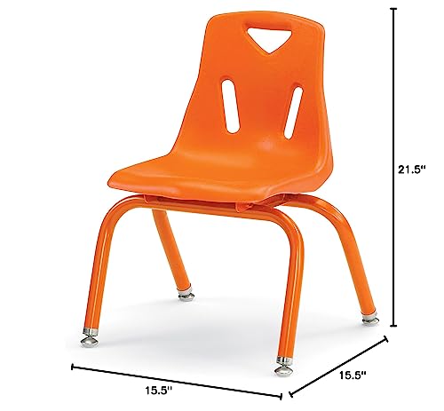 Image of Jonti-Craft Berries 8122JC1114 Stacking Chair with Powder-Coated Legs, 12 inch Height, Orange