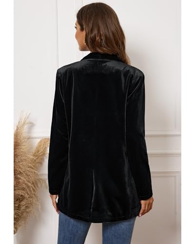 GRAPENT Velvet Blazers Jackets for Women Business Casual Oversized Long Suit Jacket Dressy Cardigan Blazer Work Office4