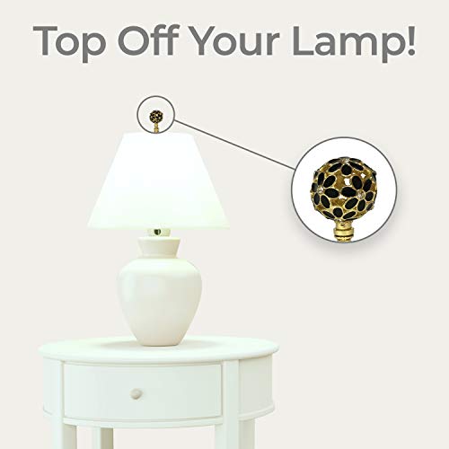 Royal Designs, Inc. Decorative Glamorous Daisies Finial For Lamp Shade, F-5099-Blk-1, Black #TOP4