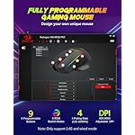 Redragon Wireless Gaming Mouse, Tri-Mode 2.4G/USB-C/Bluetooth Ergonomic Mouse Gaming, 8000 DPI, RGB Backlit Programmable Wireless Mouse, Rechargeable, 250 Hrs for Laptop PC Mac, M814 - Image 5