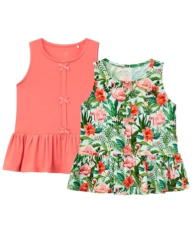 Bamboo Viscose Shirts for Girls Casual Sleeveless 2-Pack Toddler Girls Tops
