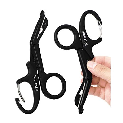Medical Scissors with Carabiner, EMT and Trauma Shears - 7.5" Fluoride-Coated with Non-Stick Blades 2-Pack