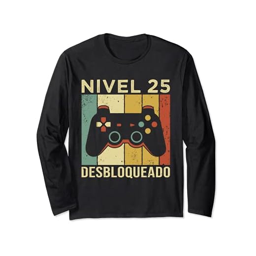 Gaming Videojugador Mando Cumpleaño 25 Aniversario Gaming Manga Larga