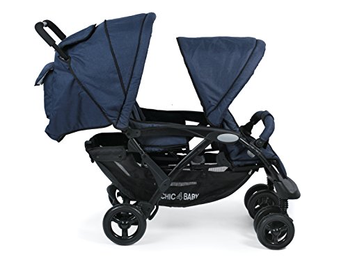 Chic 4 Baby 274 52 Passeggino Gemellare Duo, Jeans Blu Navy, Blu - 3