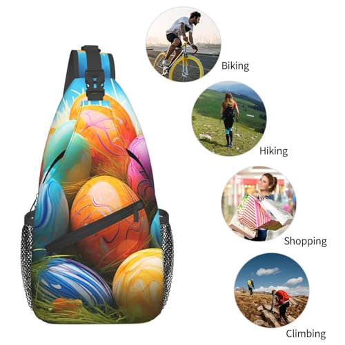 Bolso bandolera unisex negro tipo chest bag miniatura 5