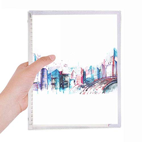 Carnet en spirale motif gratte-ciel avec pages rechargeables premium