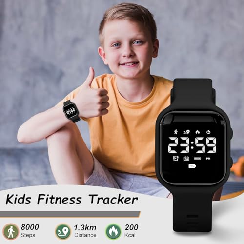 GOLDEN HOUR Kids Digital Sport Watches with Fitness Tracker, Alarm Clock, Stopwatch, No App Waterproof Birthday Gifts for Girls and Boys Ages 4-122
