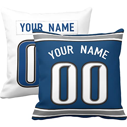 Image of ANTKING Throw Pillow 2 Pack with Custom Name and Number Personalized Gift for Men Women Boys