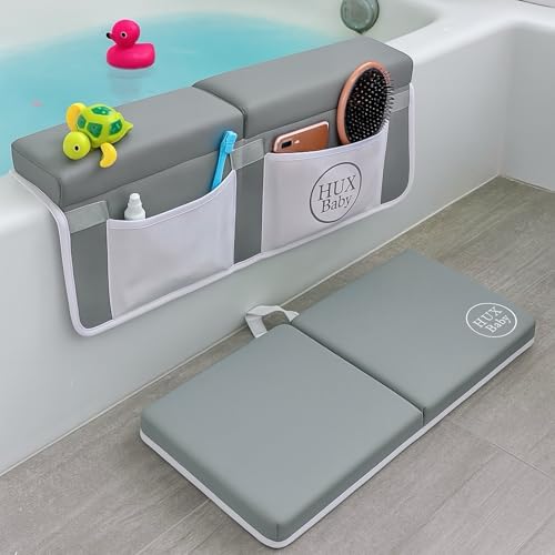 Image of Baby Bath Kneeler and Elbow Rest Pad Set, Kneeling Pad for Bathing Babies, Bathtub Cushion for Knees and Elbows, Knee Foam for Bathing Baby, Bath Cushion, Soft tub Kneeling Memory Foam
