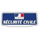 Clip Plaque Pare-Soleil Sécurité Civile Rétro-Réfléchissant Bleu