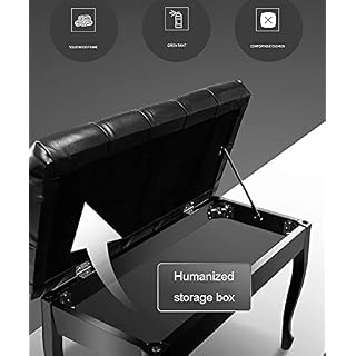 TEmkin Tabouret de Piano en Bois, Banc de Piano avec Grande boîte de Rangement, Banc de Clavier, Tabouret de vanité, 76 x 35 x 49 cm, Noir, Teck, Blanc - Les Beatles, Paul McCartney, John Lennon, RIngo Starr, George Harrison TEmkin Tabouret de Piano en Bois, Banc de Piano avec Grande boîte de Rangement, Banc de Clavier, Tabouret de vanité, 76 x 35 x 49 cm, Noir, Teck, Blanc – Image 6