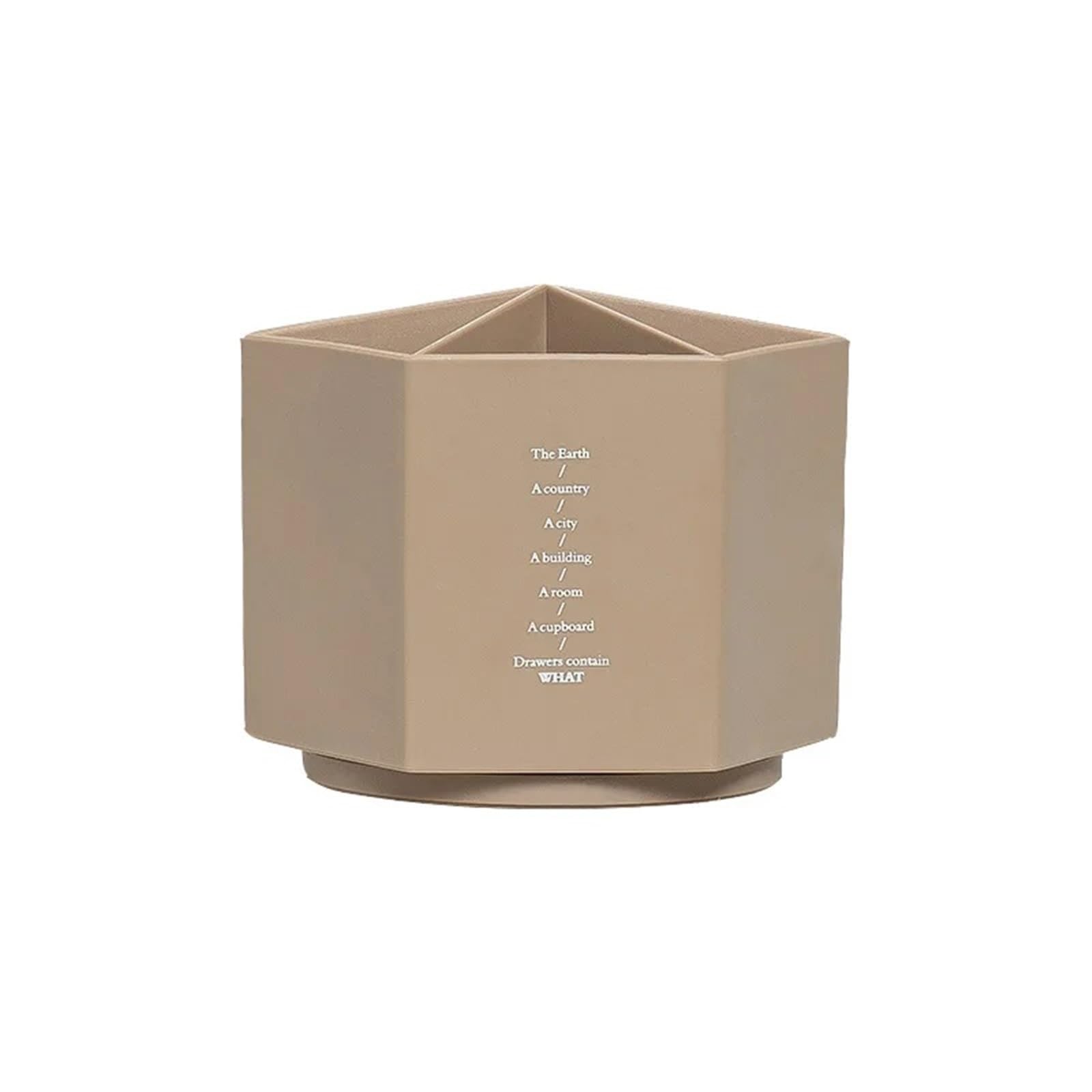 DHYUACN Pen Holder Desk Organizer Accessories Pen Holder Desktop Hexagon Pencil Pot Large Capacity Stationery Storage Box Desk Pen Holder(Khaki)