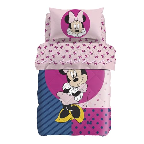 Caleffi - Minnie Smile, Steppdecke für Einzelbett, Linie Disney - 1651100