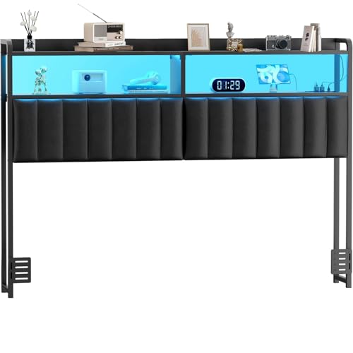 Reviews de Cabeceros , tabla con los diez mejores. 42 MYXSRI Cabeceras para Cama Queen Size, Cabecero Tapizado con Estación de Carga Y Luces RGB LED, Cabecero con Almacenamiento, Solo Tablero de Tamaño Completo, Altura Ajustable,...