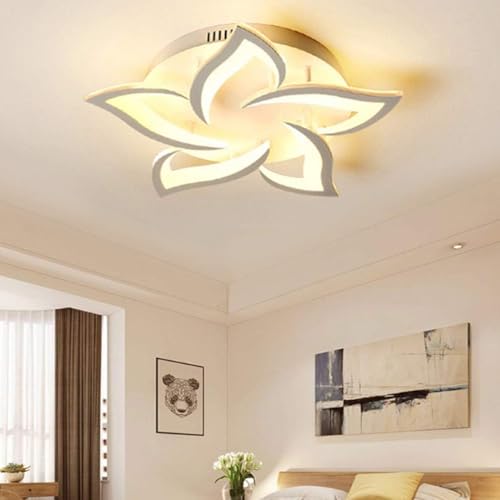 Lampe de plafond LED moderne dimmable avec télécommande et design de pétales - 6