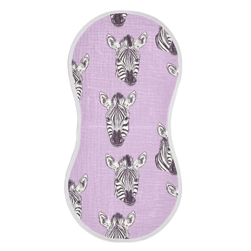 Animal Purple Sketch Cotton Muslin Baby Burp Cloths Easy Care Baby Rags for Unisex Set of 2, 22x11in2