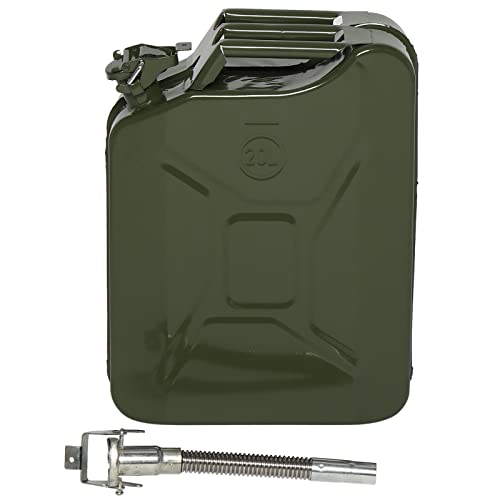 Karlhome 20 L Metal Gas Can Fuel Tank Can Petrol Diesel Storage Can Portable with Flexible Spout, for Automobile Vehicle Off Road Emergency Supply, Green 2 Karlhome 20 L Metal Gas Can Fuel Tank Can Petrol Diesel Storage Can Portable with Flexible Spout, for Automobile Vehicle Off Road Emergency Supply, Green - Image 2